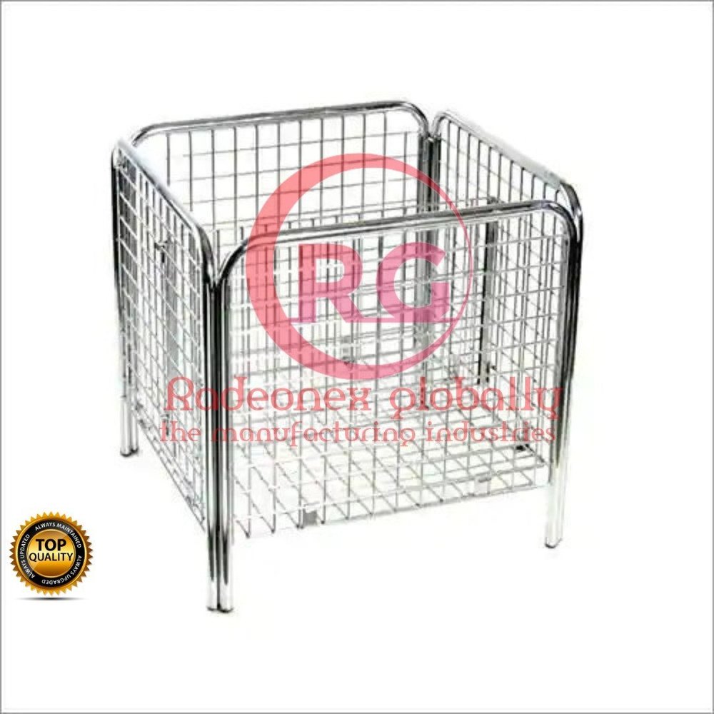 Stainless Steel Square Ss Garment Basket, For Malls