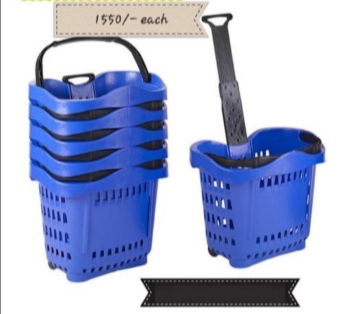 Blue and Black Plastic Shopping Vegetable Basket, For Supermarket