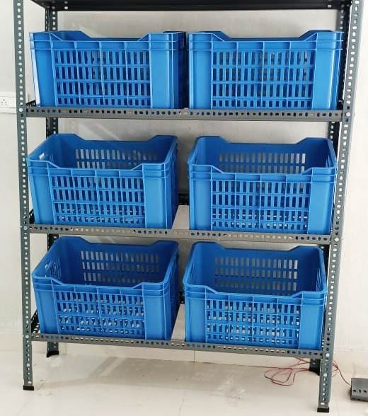 Plastic Vegetable Rack With Basket, For Home, Circular