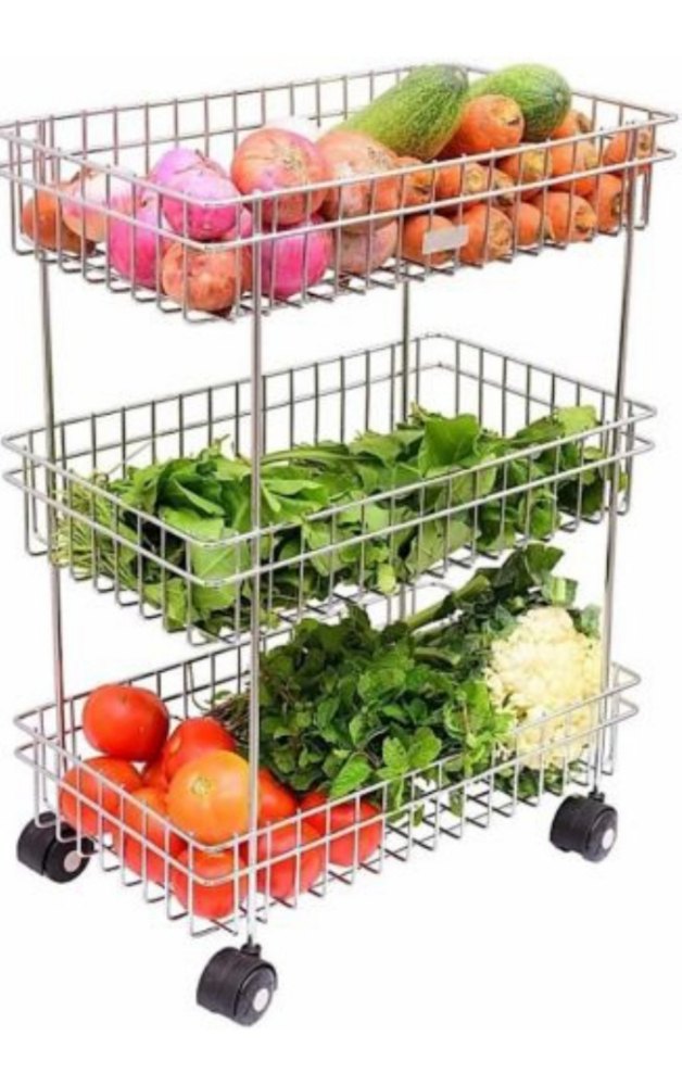 Stainless Steel Vegetable And Fruit Storage Rack, For Kitchen