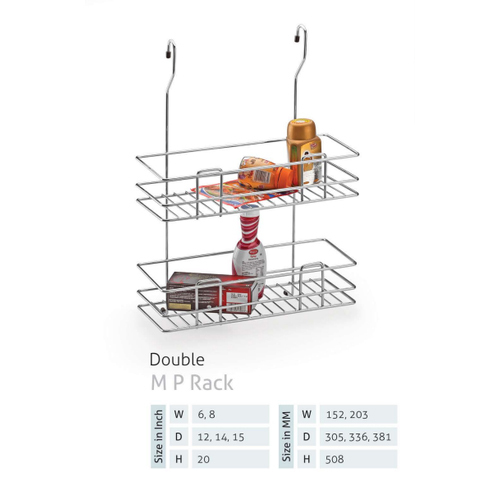 KOZO Stainless Steel Double M P Rack Kitchen Basket, Height: 20 Inches