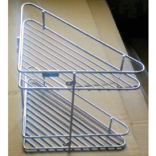 Stainless Steel Silver Double Corner Rack, Packaging Type: Carton, For Home