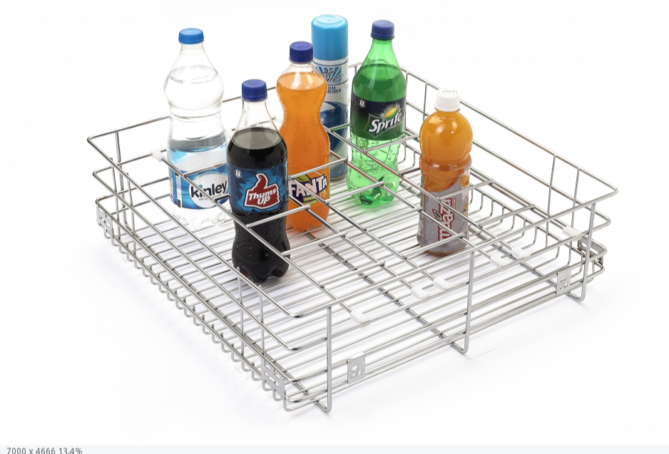 Ss Kitchen Bottle Basket, Rectangular