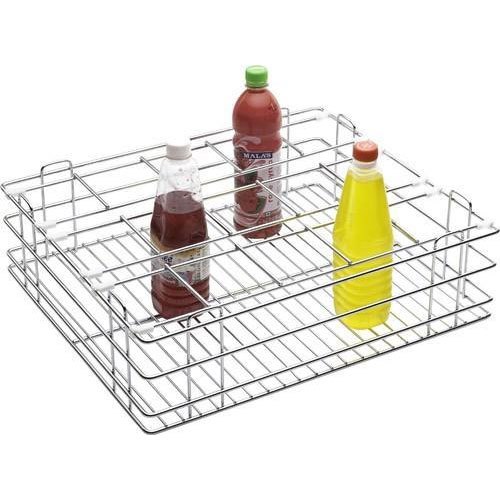 Stainless Steel Kitchen Bottle Basket, Size: 12 X 20 X 6 Inch