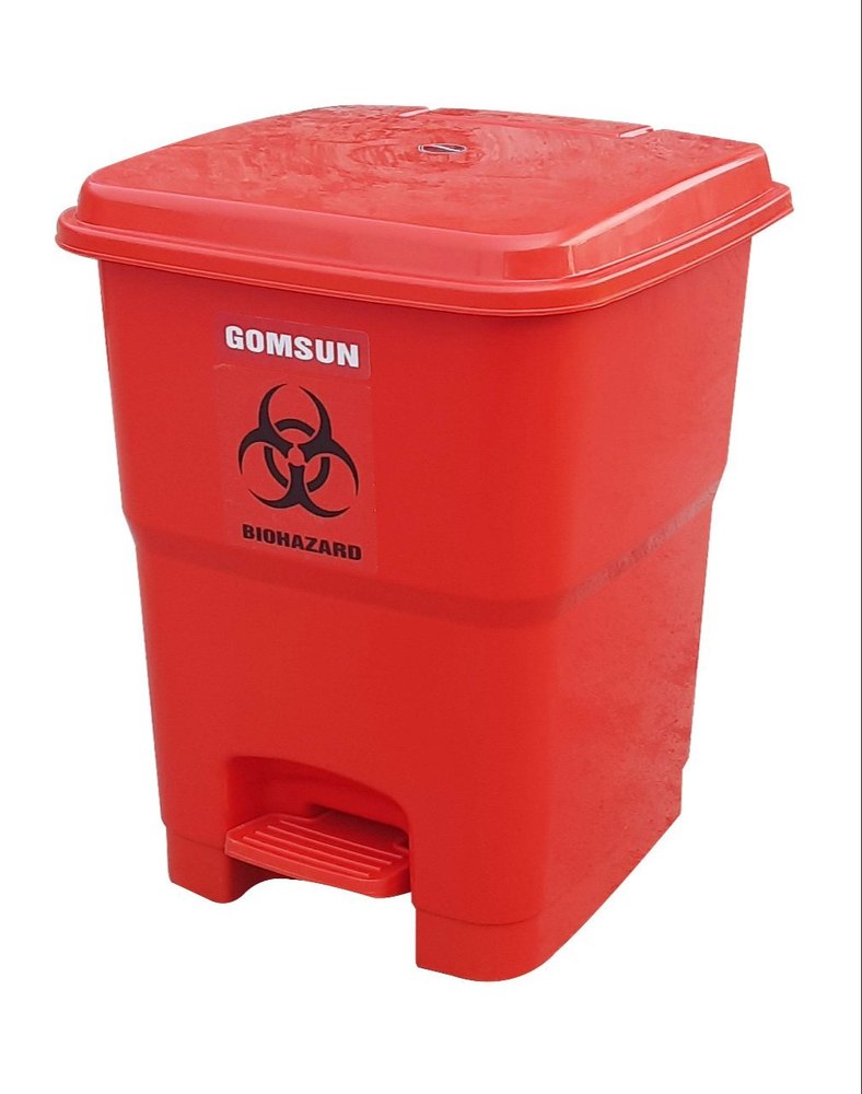 Red Foot Pedal 32 L Plastic Waste Bin, For Home, Capacity: 25L