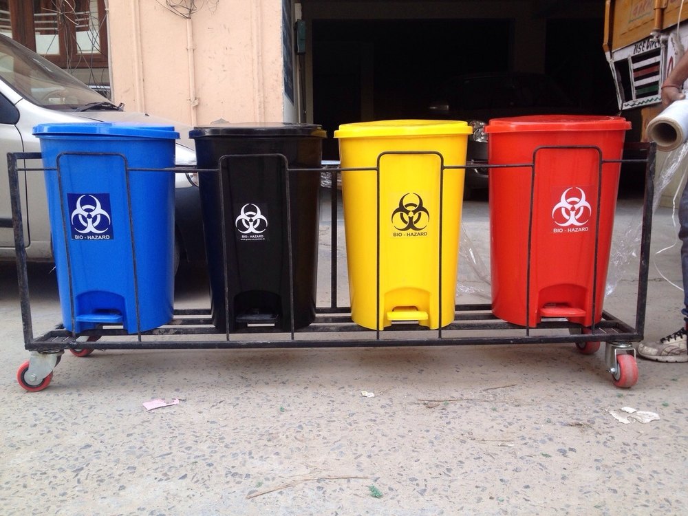 Plastic Waste Bins with M.S.Stand