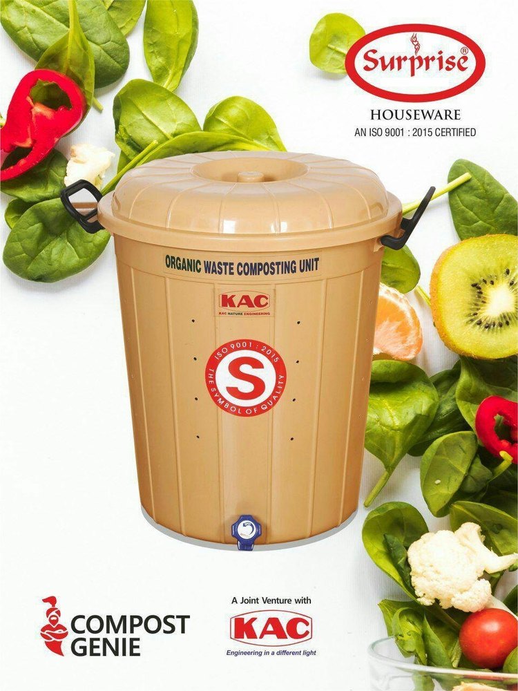 Beige Open Top compost bin, For Home, Capacity: 30 Litre