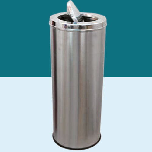 Silver Stainless Steel Swing Dustbin, Usage/Application: Home And School