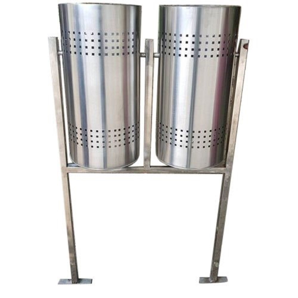 Swing Type Silver Stainless Steel Hanging Dustbin, For Office, Material Grade: SS202, 304