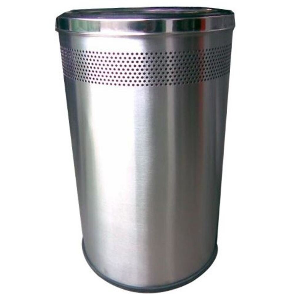 Open Top Silver SS Airport Dustbin, Size: 16*30 Inch