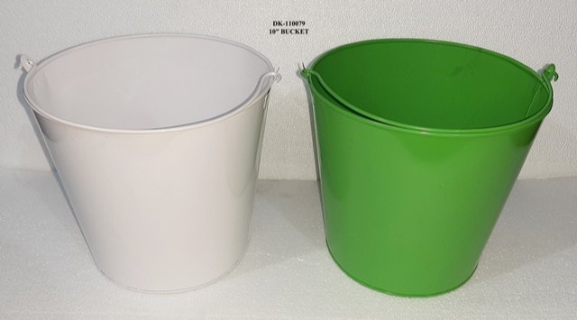 Round Powder Coated Metal Bucket, Capacity: 2 Litre, Size: 10