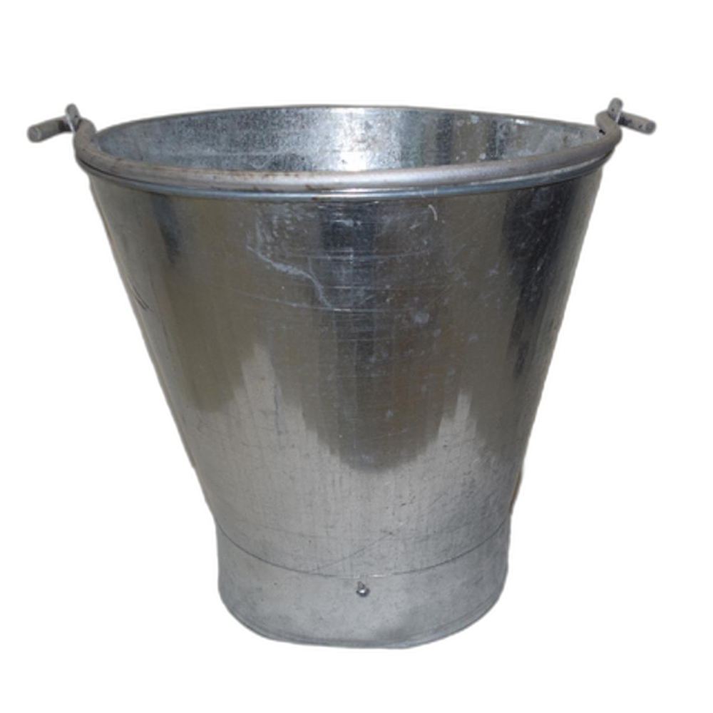 Silver Hot Dipped Galvanized Iron Bucket, Capacity: 10 Litre