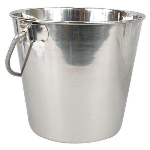 Polished Silver Stainless Steel Bucket, Capacity: 15 L