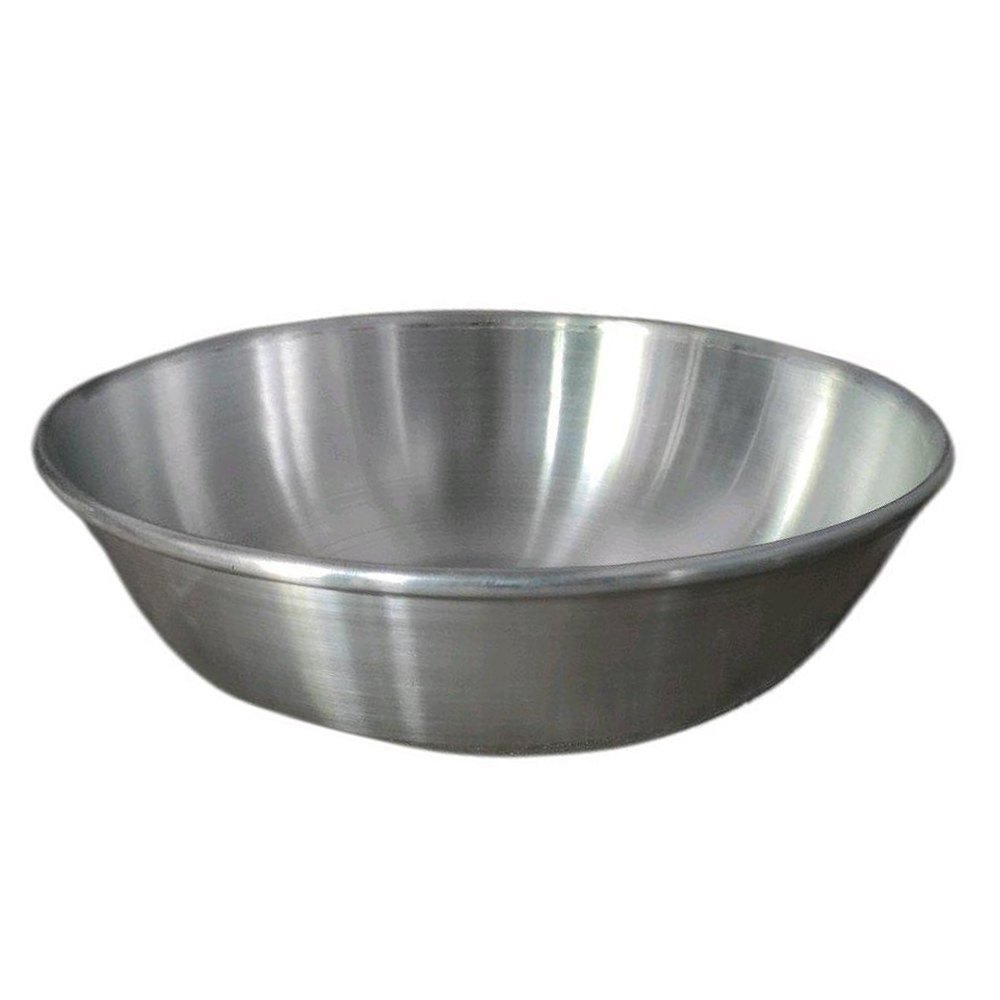 Polished Silver Round Aluminium Ghamela, Size: 10inch, Capacity: 3L