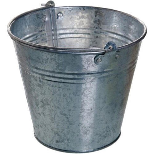 Polished Silver Galvanized Bucket, Capacity: 15-20 Lit