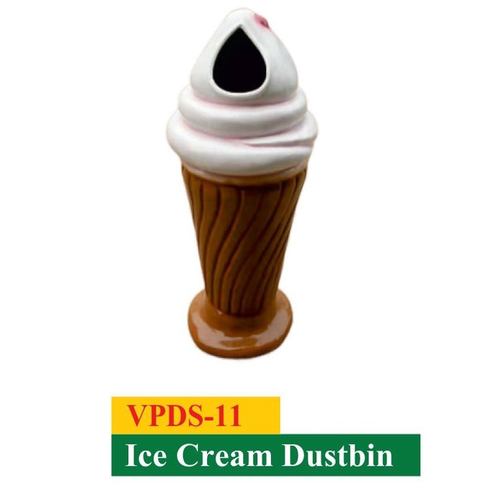 FRP Ice Cream Shape Dustbin, 4feet, 40 L