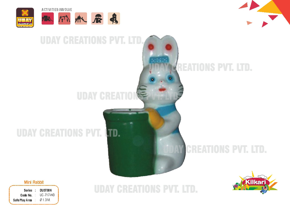 Mini Rabbit Dustbin, Size: 2.5 Ft.