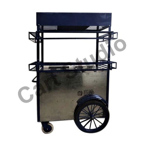 Blue Stainless Steel Soft Drink Vending Cart, Capacity: 150-180 L