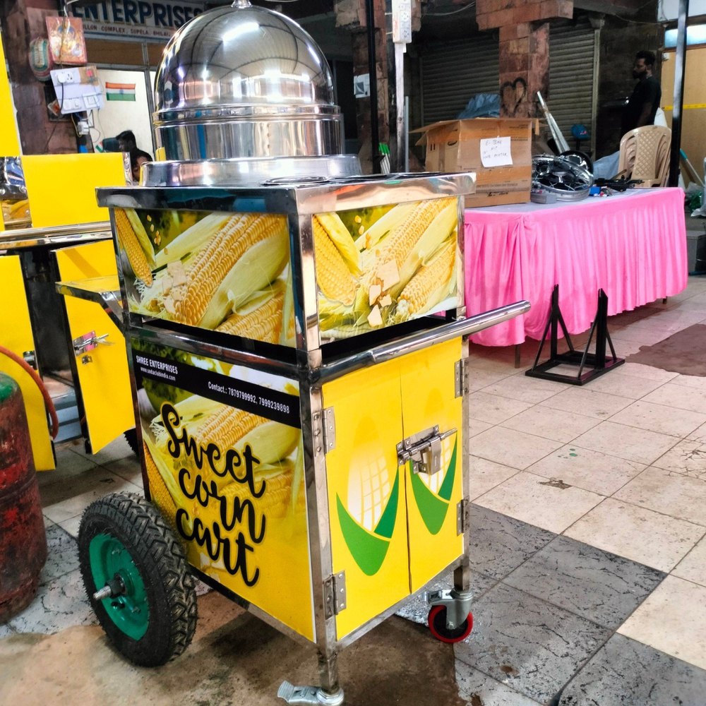 Stainles Steel Sweet Corn Vending Cart, Vehicle Model: Optional