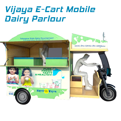 Eride Battery Vijaya E-Cart Mobile Dairy Parlour, Maximum Run Per Charge: 60-80 km, Loading Capacity: Upto 500 kg