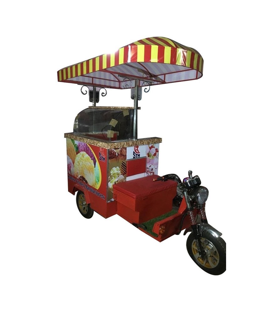 Stainless Steel 150 Litre Ice Cream Battery Operated Cart