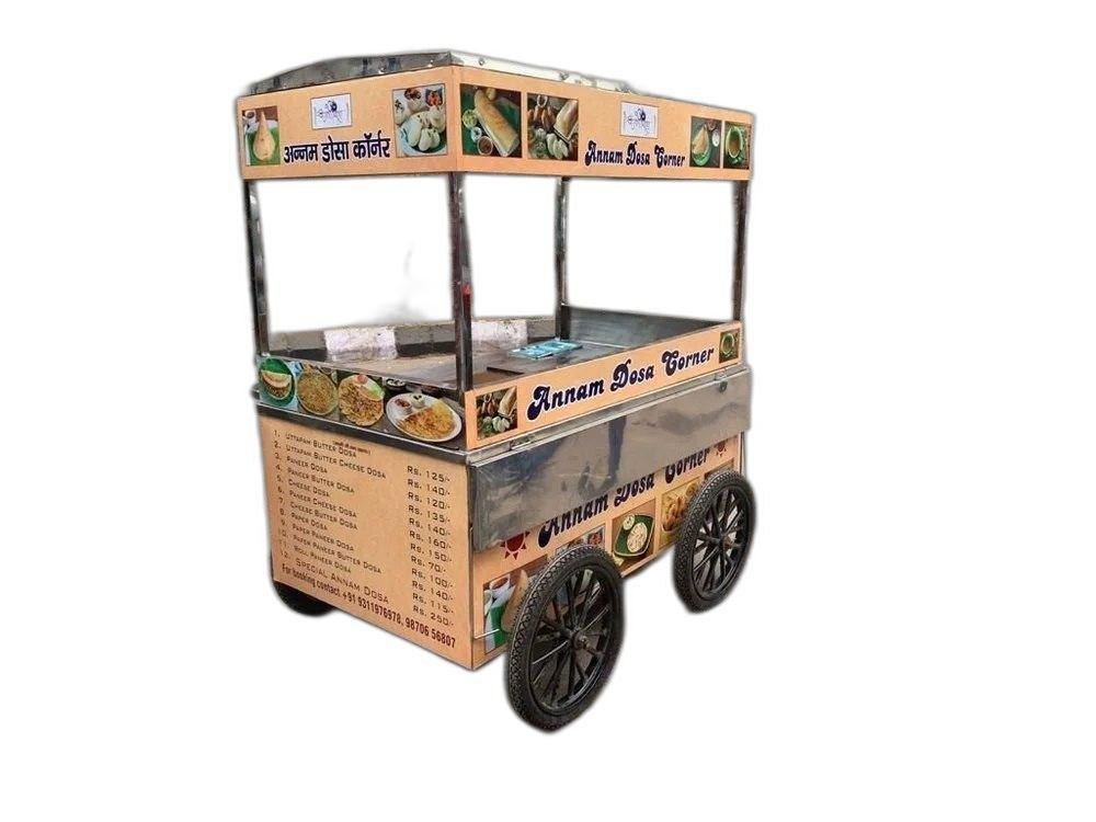 Stainless Steel Dosa Cart, For Food And Beverages