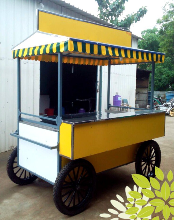 Acp Sheet Hand Push Food Cart