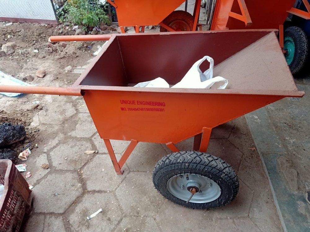 Unique Engineering Double Wheel Barrow, For Construction, Load Capacity: 100kg