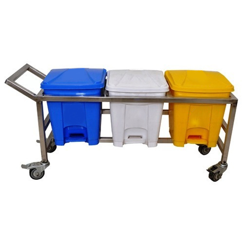 Plastic White & Orange Bio Waste Trolley