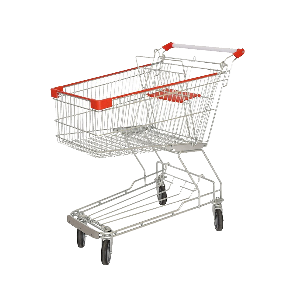 Four-Wheel Shopping Trolley with 100L Capacity, For Supermarket, Load Capacity: 50Kg