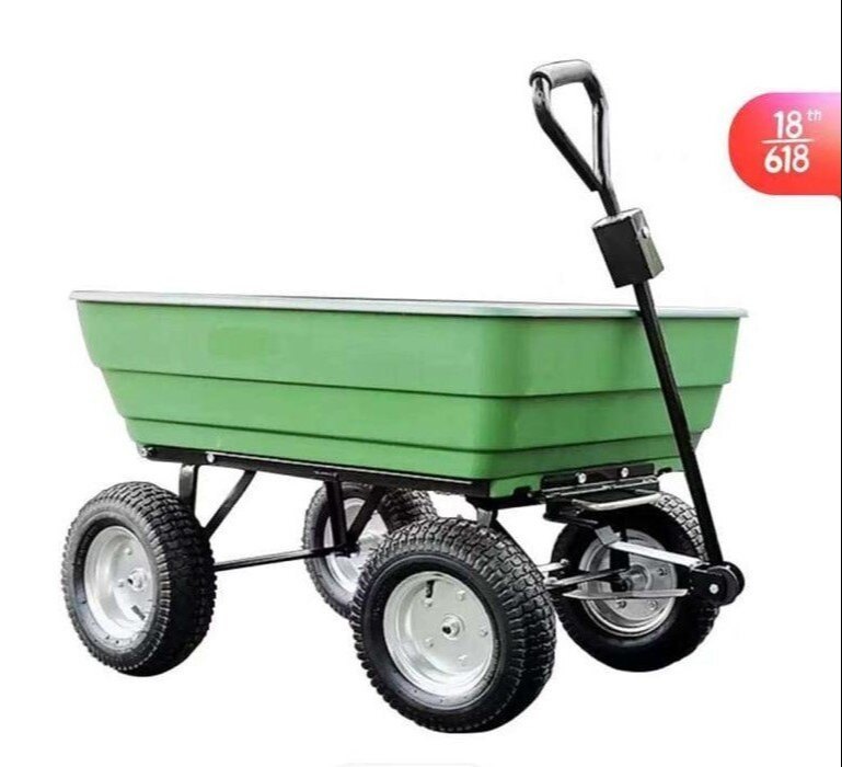 Four-Wheel Dump Garbage Trolley, For Industrial, Load Capacity: 100-150 kg