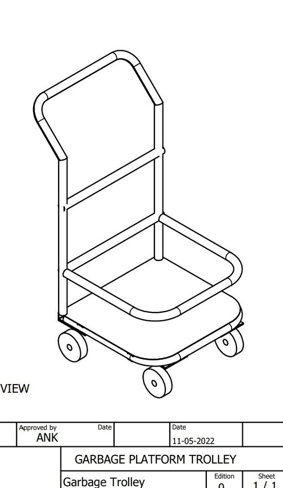 Four-Wheel Garbage trolley, For Industrial, Load Capacity: 100-150 kg