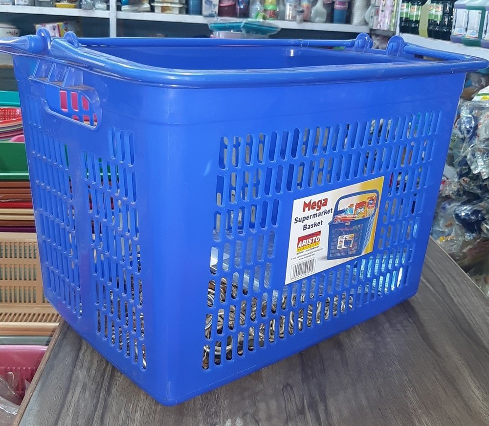 Red & Blue Plastic Mega Supermarket Basket Aristo