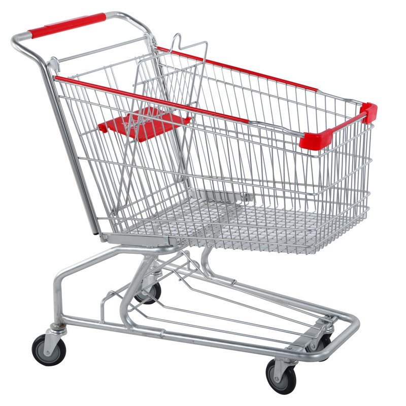 Hydraulic Trolley Four-Wheel Shopping Carts, For Supermarket, Load Capacity: 100-150 kg