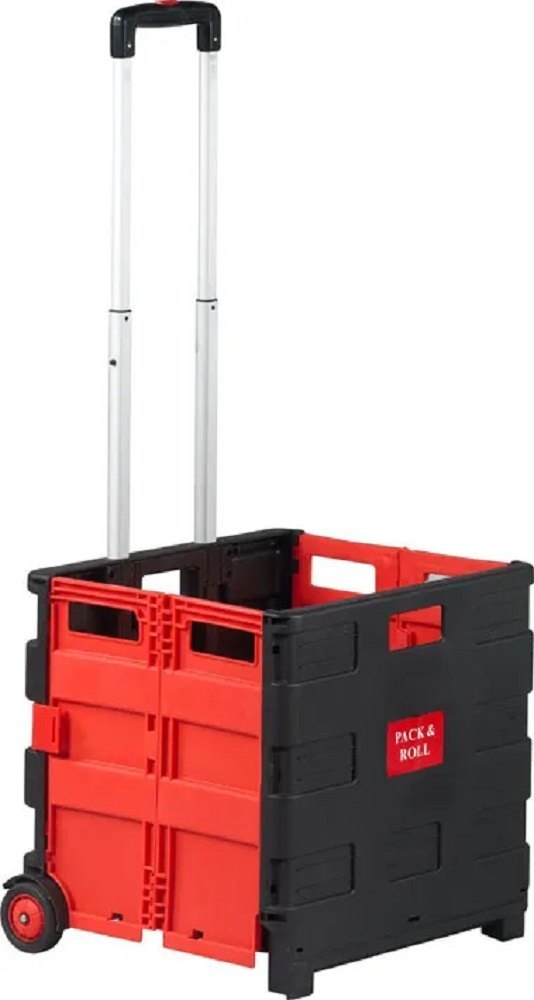 Four-Wheel Plastic Foldable Shopping Trolley, Load Capacity: 50kg