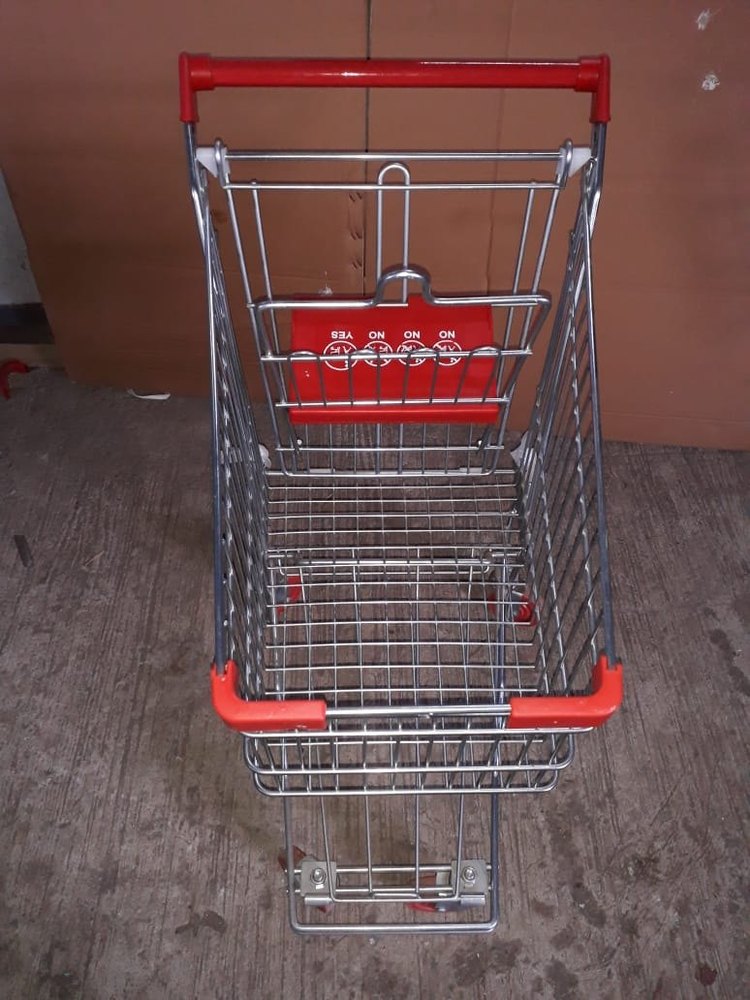 STAINLESS STEEL Red Shopping Trolley, For Supermarket, Model Name/Number: STAR12