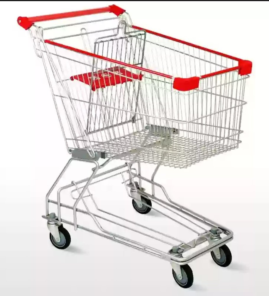 Four-Wheel Shopping Trolley, For Supermarket, Load Capacity: 50-100 kg