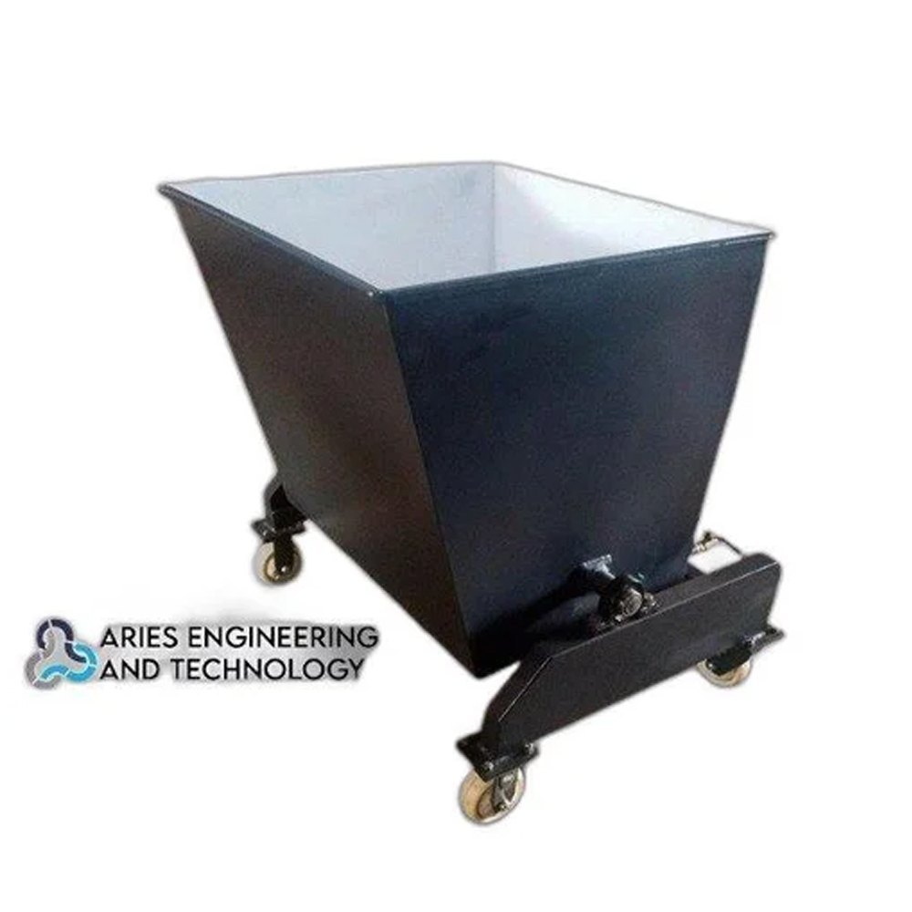 Black Mild Steel Chip Trolley, Trolley Size: 1000X750X750mm