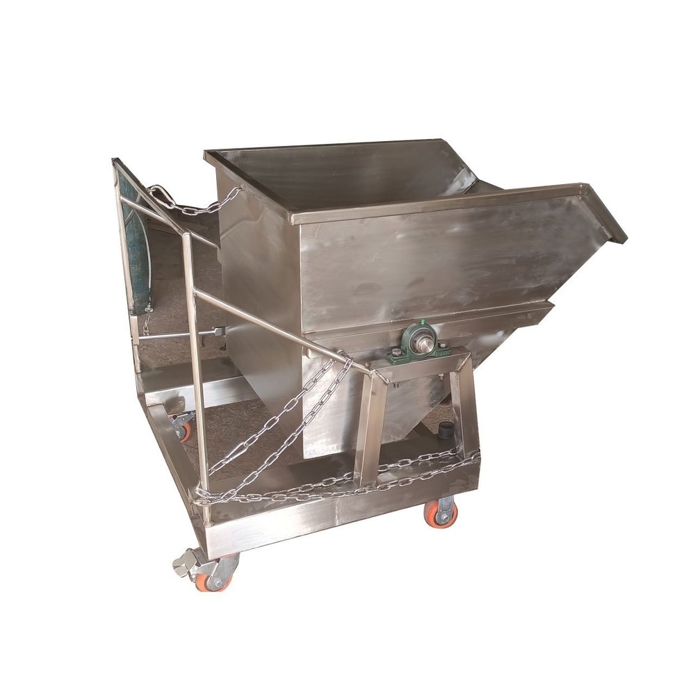 SS Silver Forklift Dumping Scrap Trolley, For Industrial, Load Capacity: 800kg