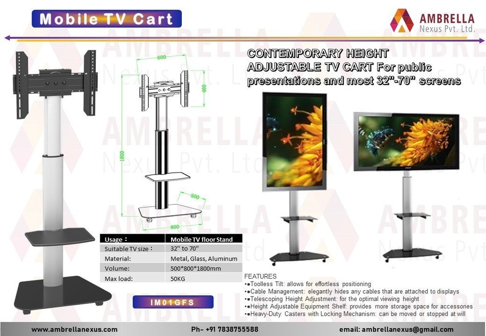 IM01GFS Mobile TV Cart