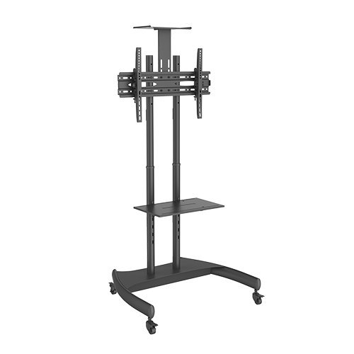 Metal Free Standing T1037M: Economy Tilt Height-adjustable Steel Mobile TV Cart