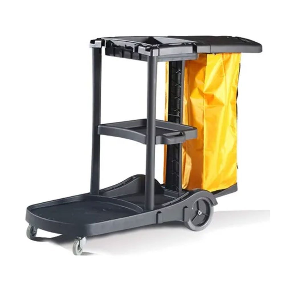 Plastic Gray Genitor Trolley, House Keeping Cart For Industries