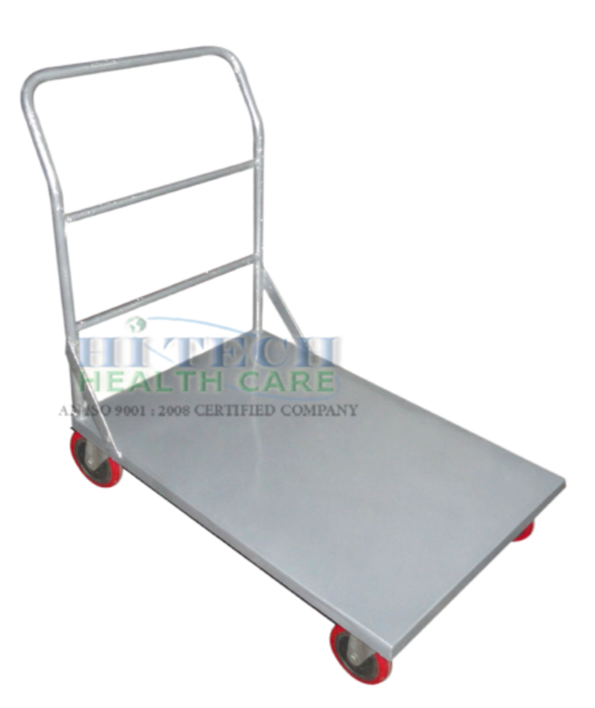 Mild Steel Silver Material Shifting Trolley, For Hospital