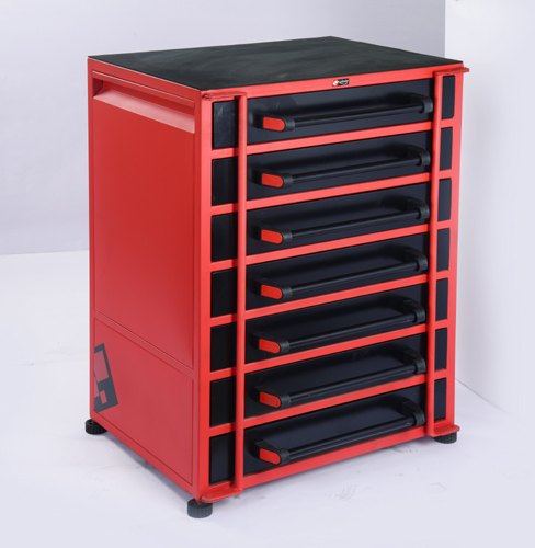 Mild Steel Black Muti Drawer Trolleys, Model: KC 7, Capacity: 150KGS