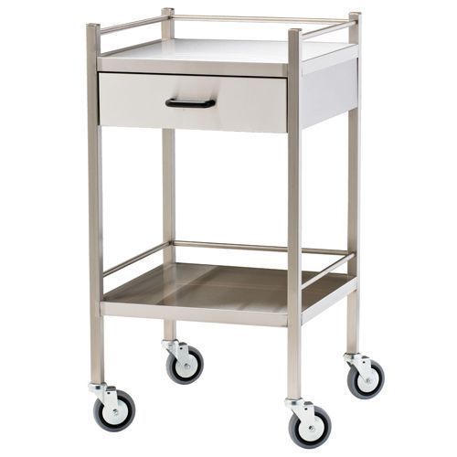 Stainless Steel Medical Mobile Trolley, Size: Standard