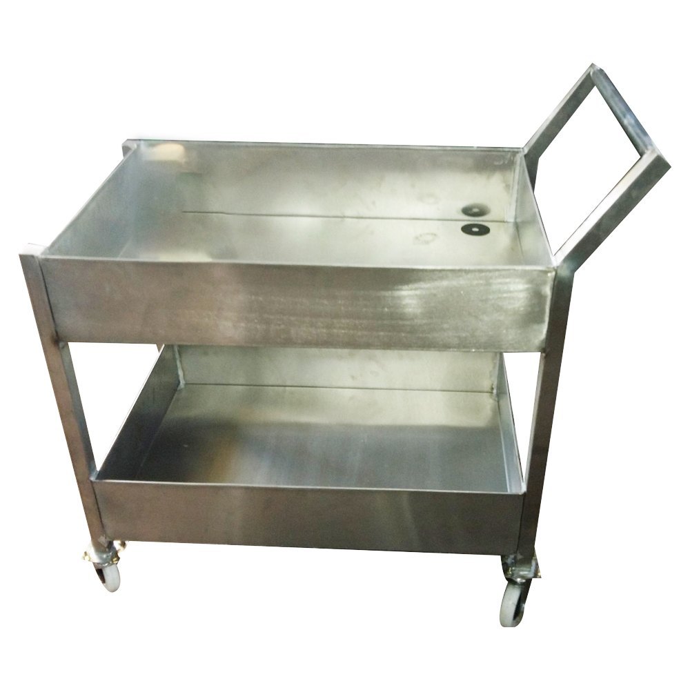 Four-Wheel Stainless Steel Mobile Crockery Trolley, For Industrial, Load Capacity: 50 Kg