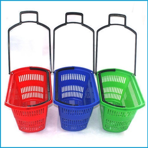 Plastic Shopping Trolley, For Supermarket, Model Name/Number: Rolling Basket