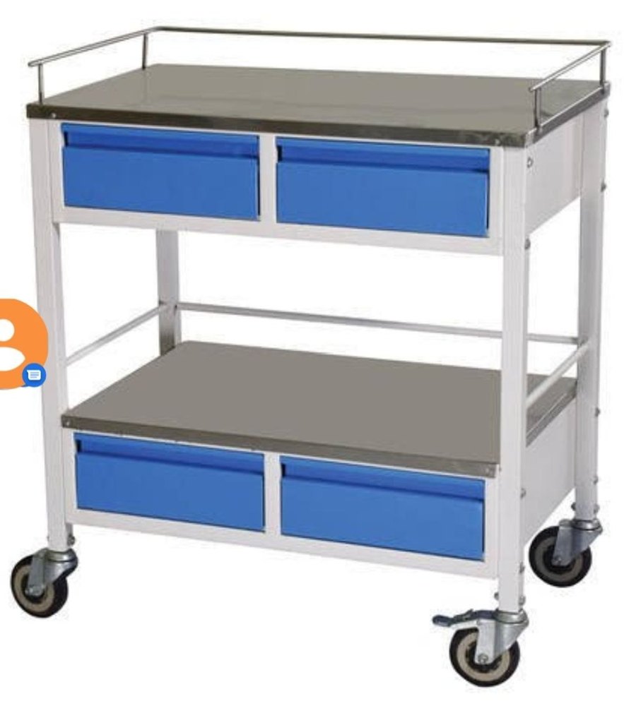 Prestige Industries Blue and White Hospital Dressing Trolley