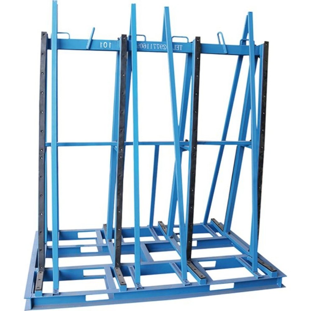 Mild Steel (Frame) Blue Single Side Glass Trolley, Capacity: 105 kg