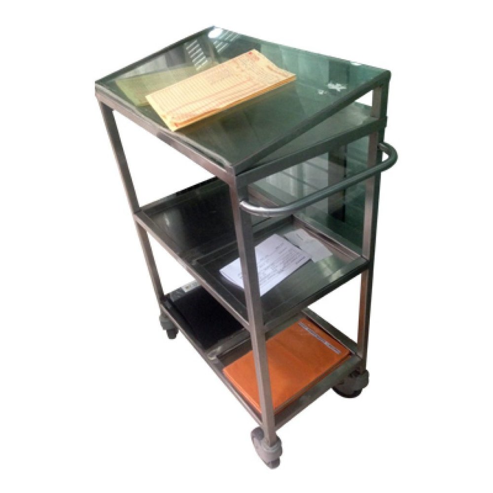 Platform Stainless Steel Document Trolley, For Hospital